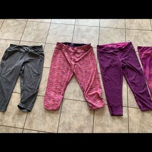Lot of 5 yoga pants legging XL 1x 3/4 length